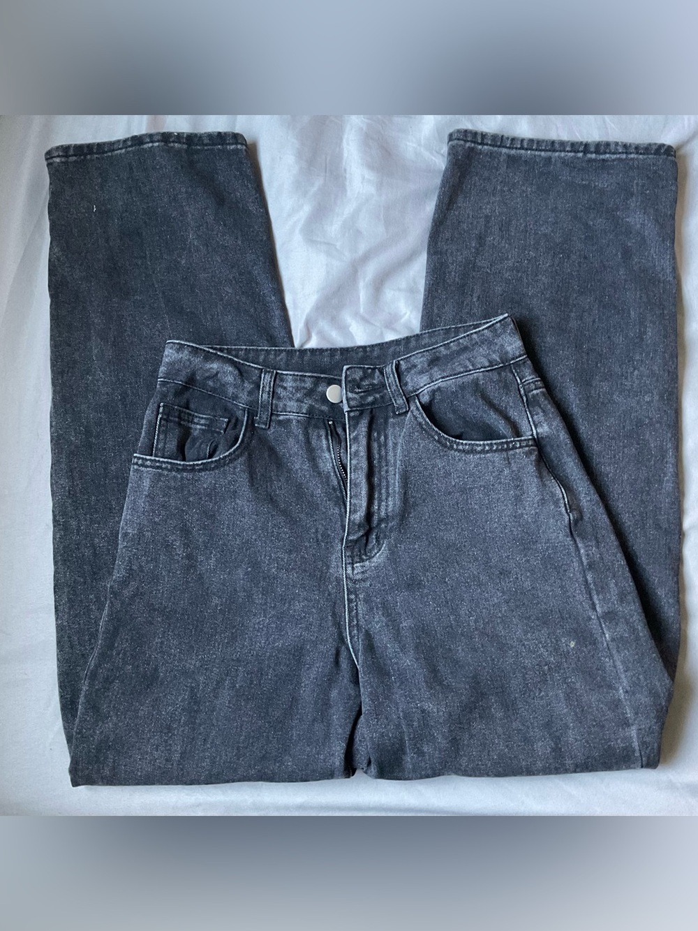 SHEIN Casual Washed Straight Jeans XS
